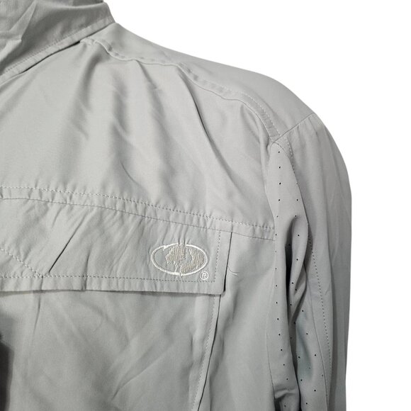 EAG Elite Mens Button Down Fishing Shirt Vented Back Size XL Gray Mossy Oak - Picture 5 of 16